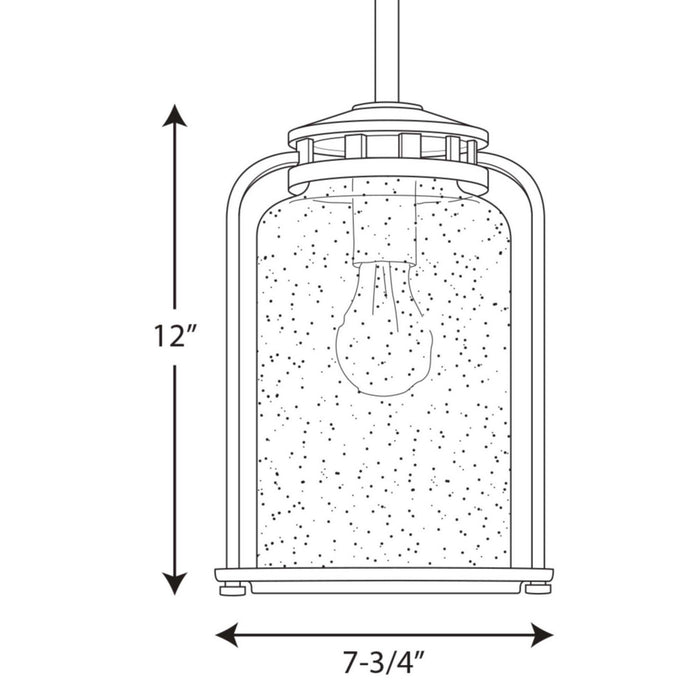 One Light Hanging Lantern from the Botta collection in Antique Bronze finish