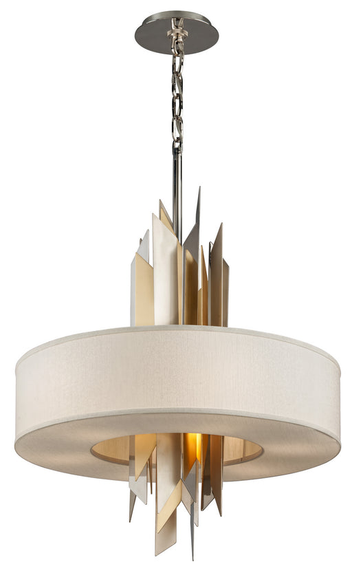 Corbett Lighting - 207-48 - Eight Light Pendant - Modernist - Pol Ss W Silver/Gold Leaf