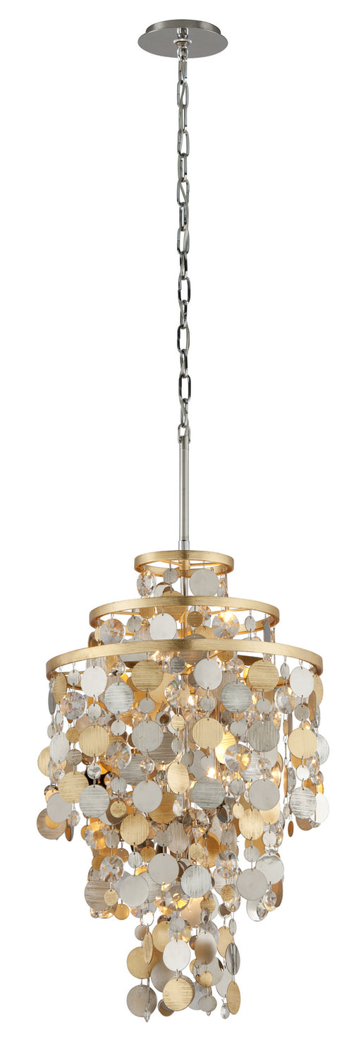 Corbett Lighting - 215-45 - Five Light Pendant - Ambrosia - Gold Silver Leaf & Stainless