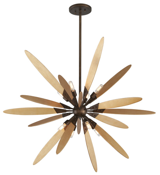 Troy Lighting - F5276 - Eight Light Pendant - Dragonfly - Bronze With Satin Leaf