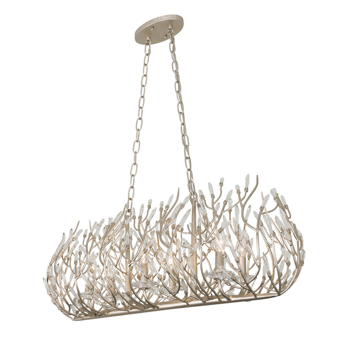 Six Light Linear Pendant from the Bask collection in Gold Dust finish
