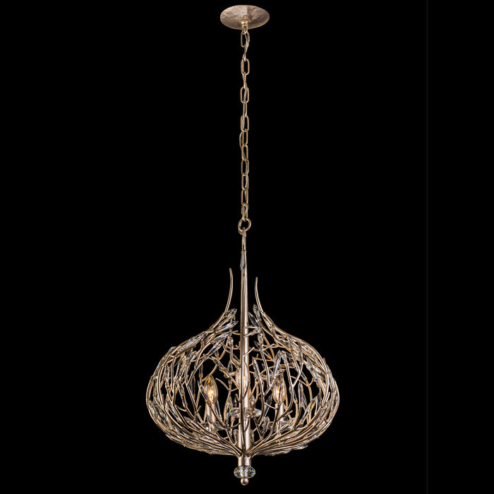 Three Light Pendant from the Bask collection in Gold Dust finish