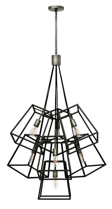Hinkley - 3357DZ - Seven Light Foyer Pendant - Fulton - Aged Zinc