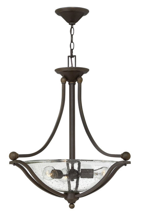 Hinkley - 4652OB-CL - Three Light Pendant - Bolla - Olde Bronze With Clear Seedy Glass