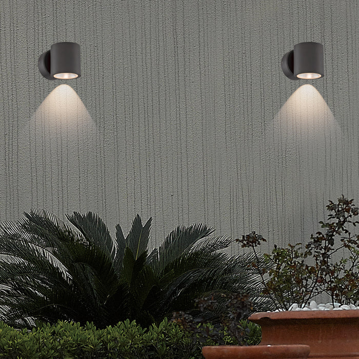 LED Outdoor Wall Mount from the Volume collection in Graphite Grey finish