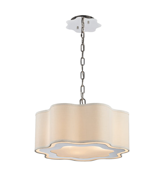 Three Light Chandelier from the Villoy collection in Polished Nickel finish