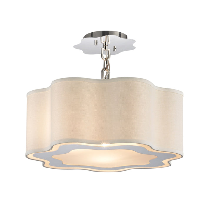 Three Light Chandelier from the Villoy collection in Polished Nickel finish