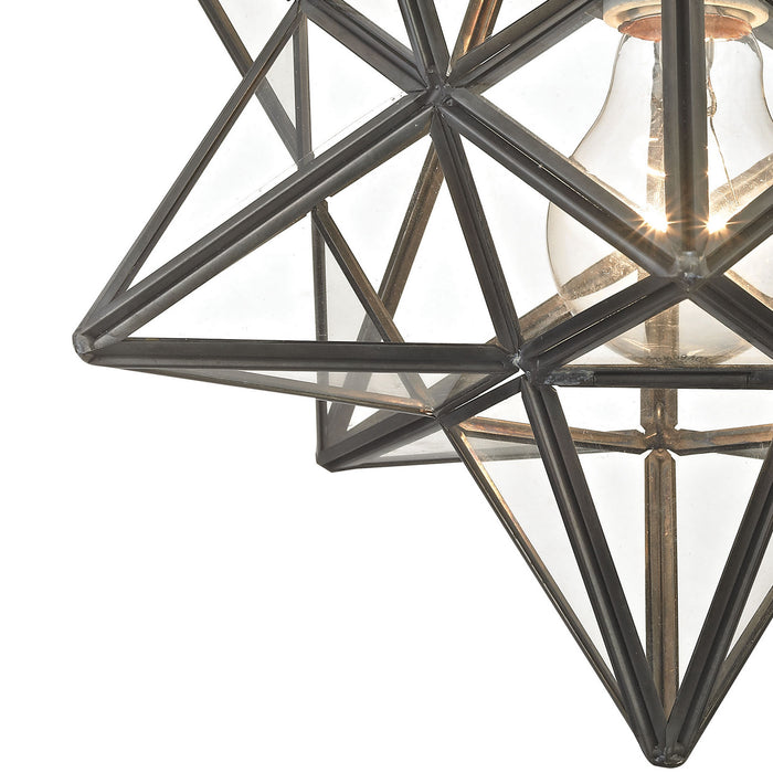 One Light Flush Mount from the Moravian Star collection in Bronze finish
