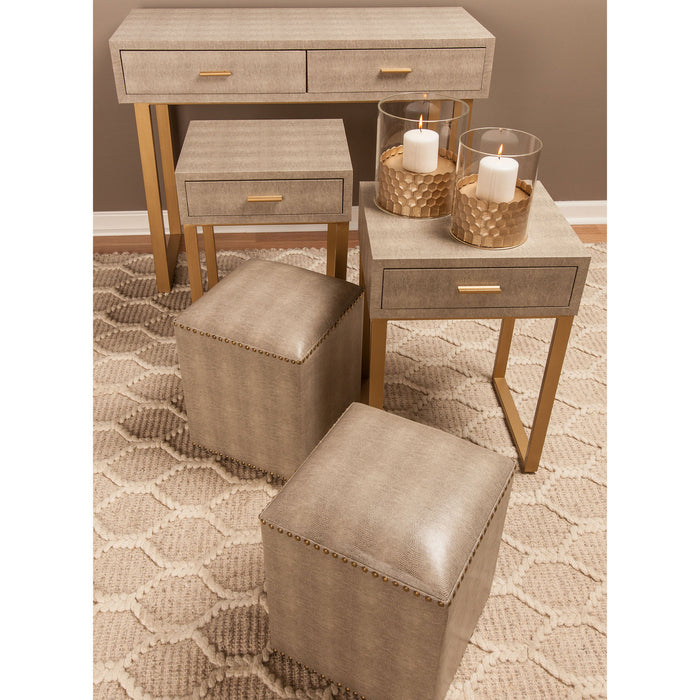 Accent Side Table from the Beaufort collection in Gold, Grey, Grey finish
