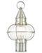 Livex Lighting - 26902-91 - One Light Outdoor Post-Top Lanterm - Newburyport - Brushed Nickel