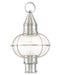 Livex Lighting - 26905-91 - One Light Outdoor Post-Top Lanterm - Newburyport - Brushed Nickel