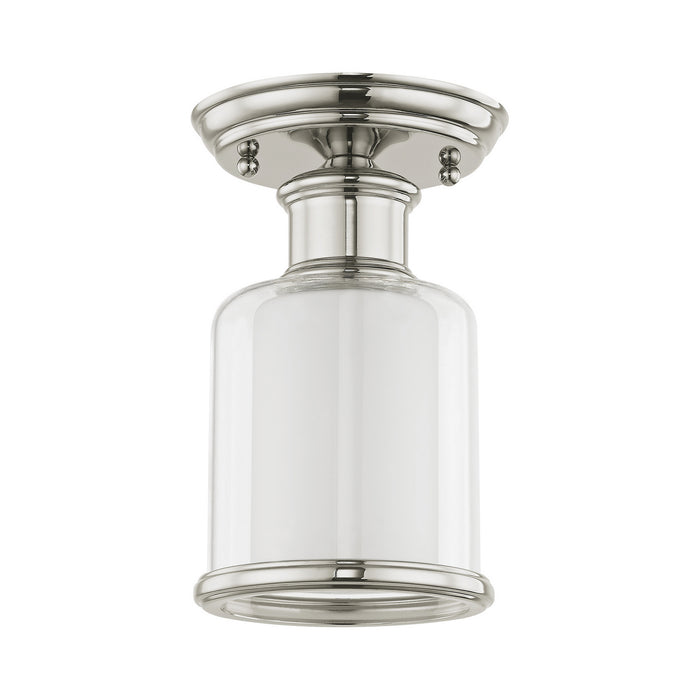 One Light Ceiling Mount from the Middlebush collection in Polished Nickel finish