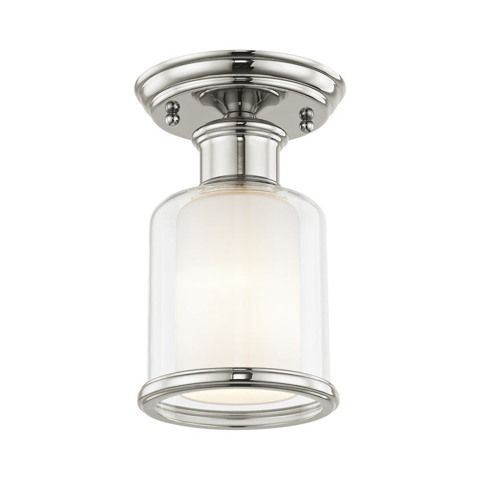 One Light Ceiling Mount from the Middlebush collection in Polished Nickel finish