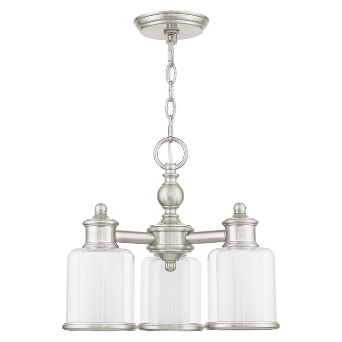 Three Light Mini Chandelier/Ceiling Mount from the Middlebush collection in Brushed Nickel finish