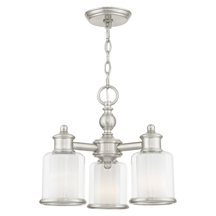Three Light Mini Chandelier/Ceiling Mount from the Middlebush collection in Brushed Nickel finish