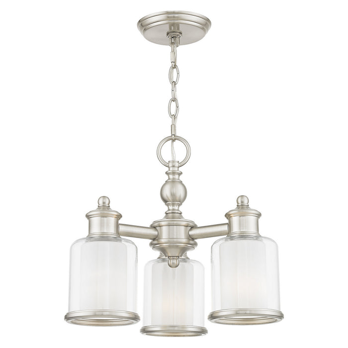 Three Light Mini Chandelier/Ceiling Mount from the Middlebush collection in Brushed Nickel finish