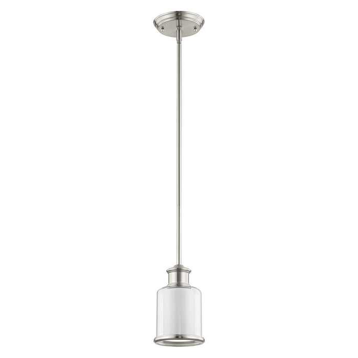 One Light Mini Pendant from the Middlebush collection in Brushed Nickel finish