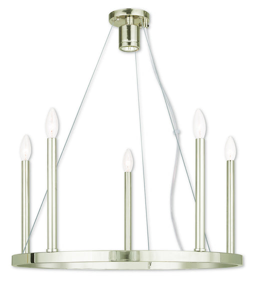 Livex Lighting - 40245-35 - Five Light Chandelier - Alpine - Polished Nickel
