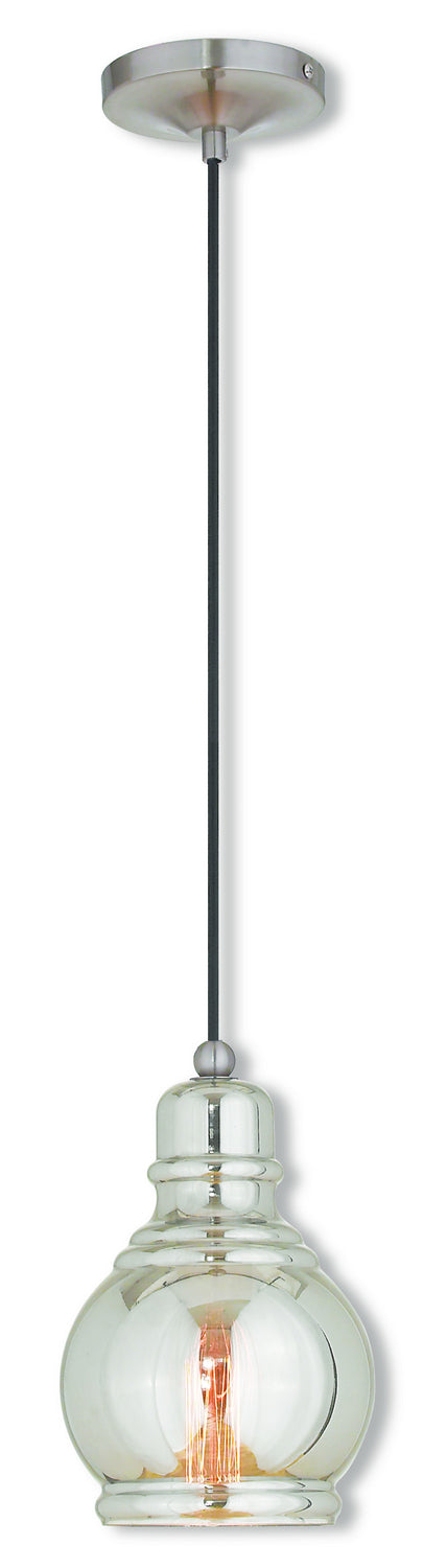 Livex Lighting - 40604-91 - One Light Mini Pendant - Art Glass Mini Pendants - Brushed Nickel