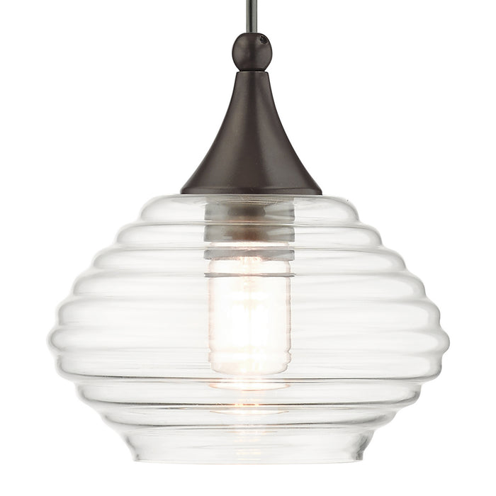 One Light Mini Pendant from the Art Glass Mini Pendants collection in English Bronze finish