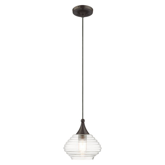Livex Lighting - 40610-92 - One Light Mini Pendant - Art Glass Mini Pendants - English Bronze