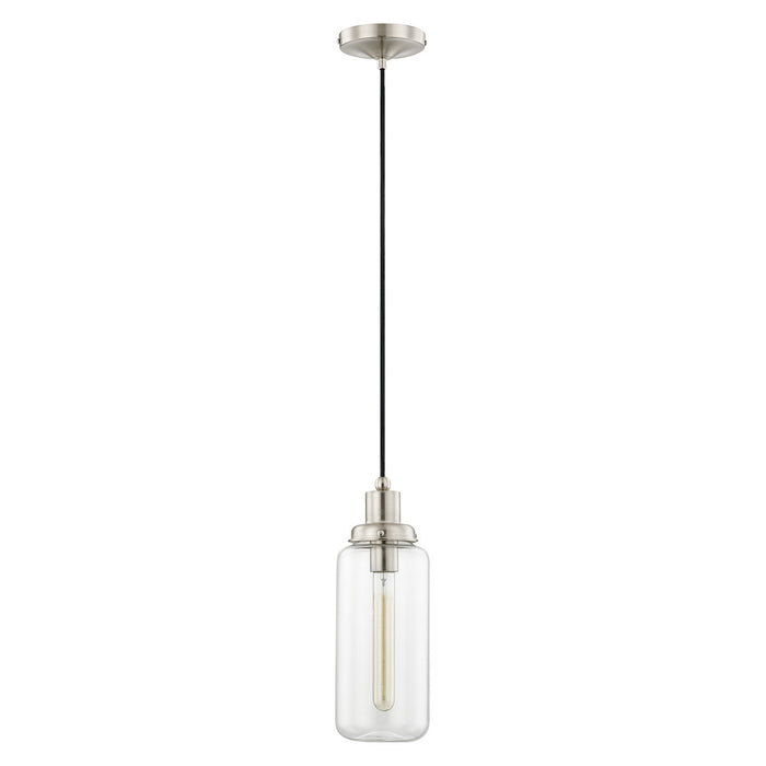 One Light Mini Pendant from the Art Glass Mini Pendants collection in Brushed Nickel finish