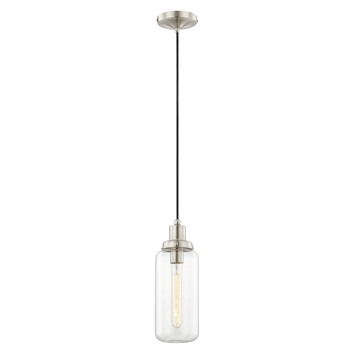 One Light Mini Pendant from the Art Glass Mini Pendants collection in Brushed Nickel finish