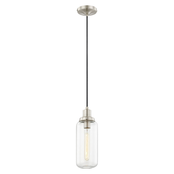 One Light Mini Pendant from the Art Glass Mini Pendants collection in Brushed Nickel finish