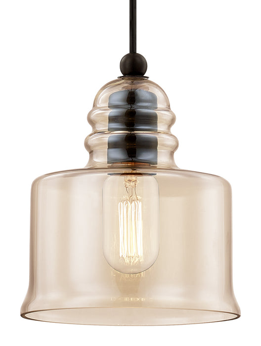 One Light Mini Pendant from the Art Glass Mini Pendants collection in English Bronze finish
