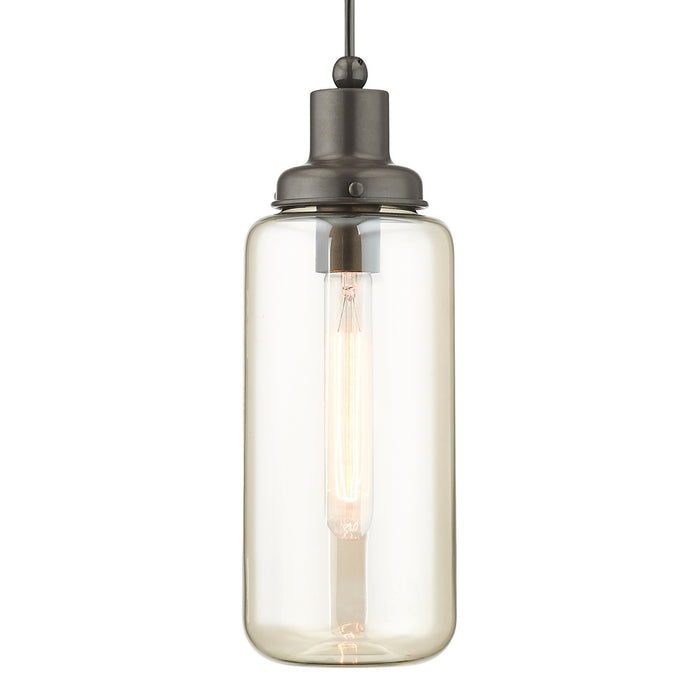 One Light Mini Pendant from the Art Glass Mini Pendants collection in English Bronze finish