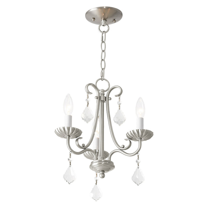 Three Light Mini Chandelier from the Callisto collection in Brushed Nickel finish