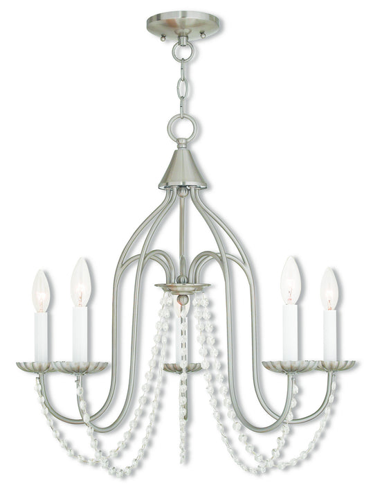 Livex Lighting - 40795-91 - Five Light Chandelier - Alessia - Brushed Nickel