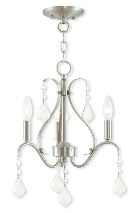 Livex Lighting - 40843-91 - Three Light Mini Chandelier - Caterina - Brushed Nickel