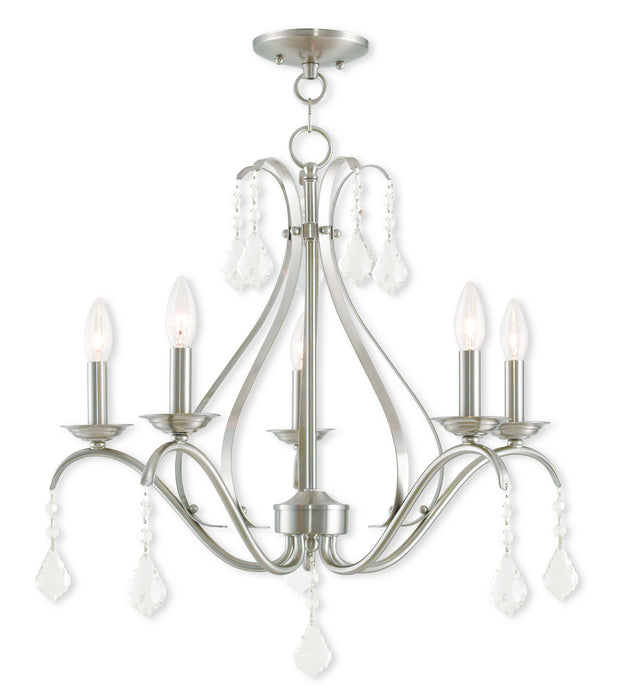 Livex Lighting - 40845-91 - Five Light Chandelier - Caterina - Brushed Nickel