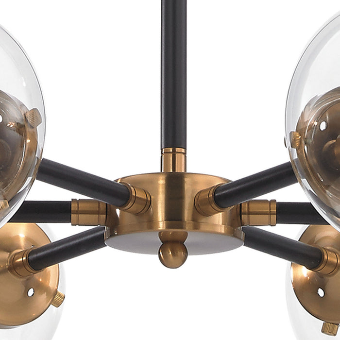 Six Light Chandelier from the Boudreaux collection in Antique Gold finish