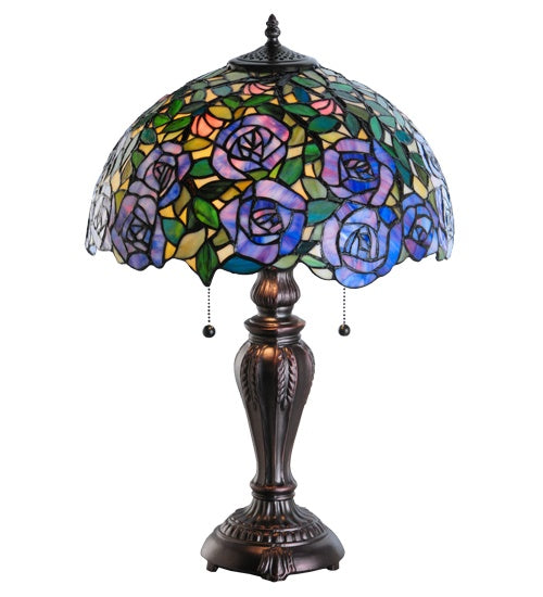 Meyda Tiffany - 138584 - Two Light Table Lamp - Rosebush - Mahogany Bronze
