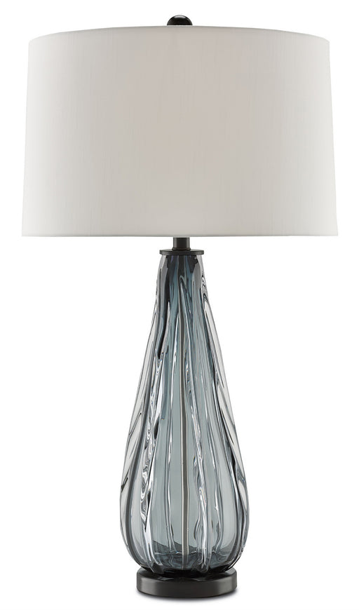 Currey and Company - 6000-0027 - One Light Table Lamp - Nightcap - Blue-Gray/Clear/Black