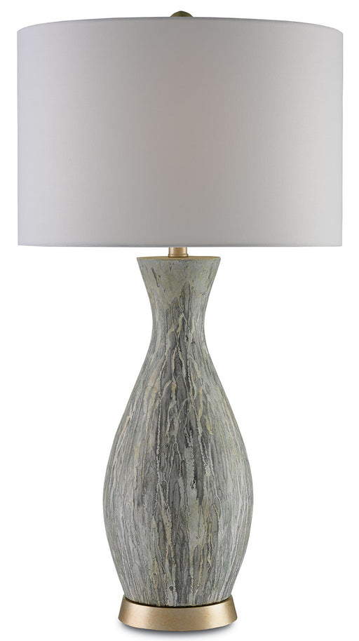 Currey and Company - 6000-0049 - One Light Table Lamp - Rana - Light Green/White/Silver Leaf