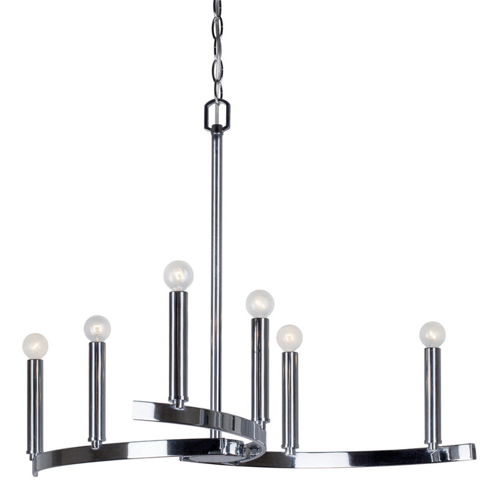 Forte - 7075-06-05 - Six Light Chandelier - Chrome