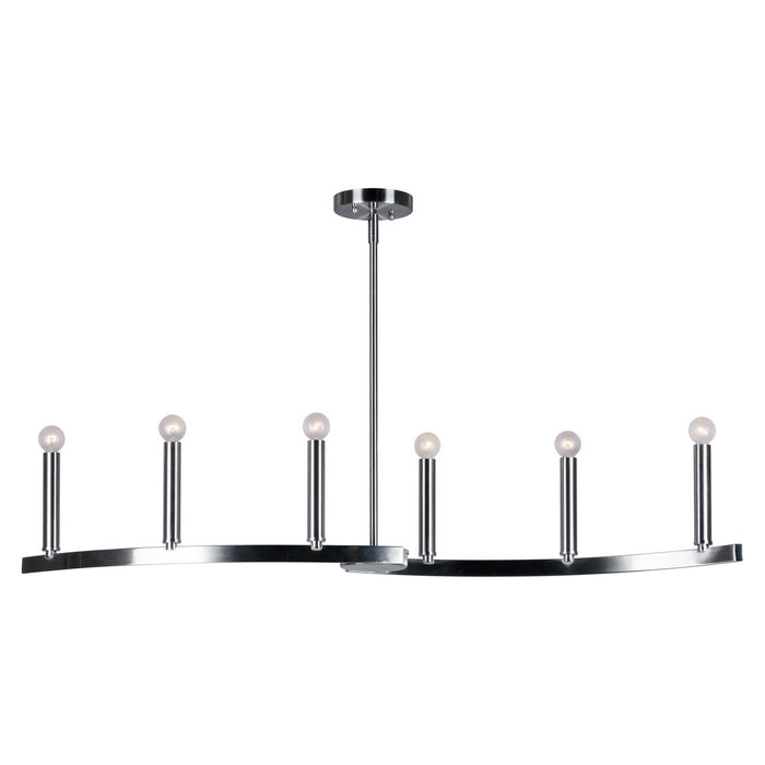 Forte - 7175-06-55 - Six Light Island Pendant - Brushed Nickel