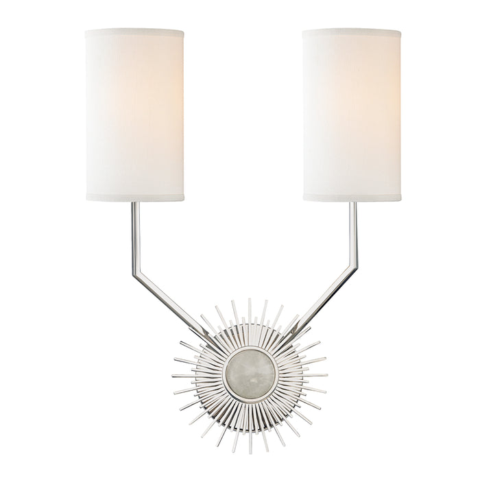 Hudson Valley - 5512-PN - Two Light Wall Sconce - Borland - Polished Nickel