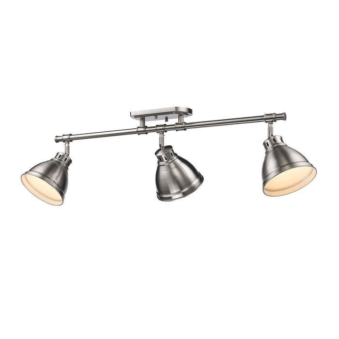 Three Light Semi-Flush Mount from the Duncan collection in Pewter finish