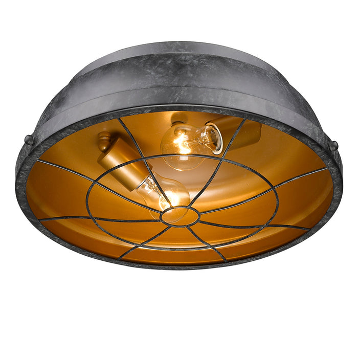 Two Light Flush Mount from the Bartlett collection in Black Patina finish