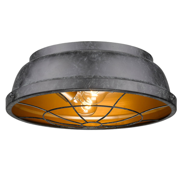 Two Light Flush Mount from the Bartlett collection in Black Patina finish
