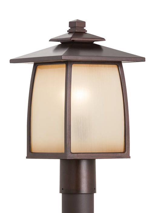 Generation Lighting - OL8508SBR - One Light Outdoor Post Lantern - Wright House - Sorrel Brown