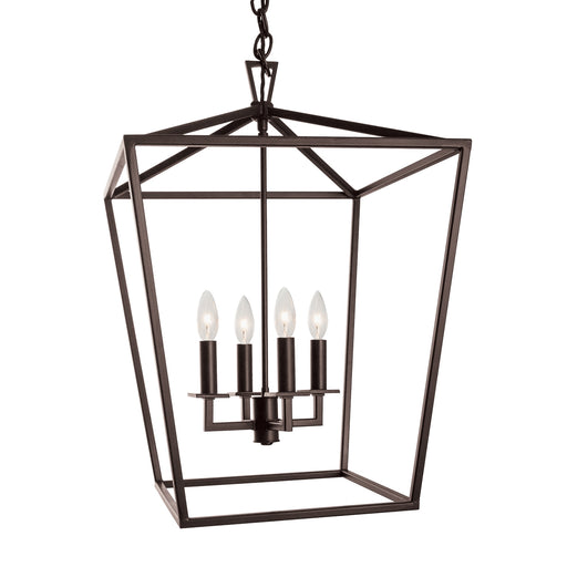 Norwell Lighting - 1081-BR-NG - Four Light Hanger - Medium Cage Pendant - Bronze