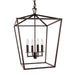 Norwell Lighting - 1081-BR-NG - Four Light Hanger - Medium Cage Pendant - Bronze