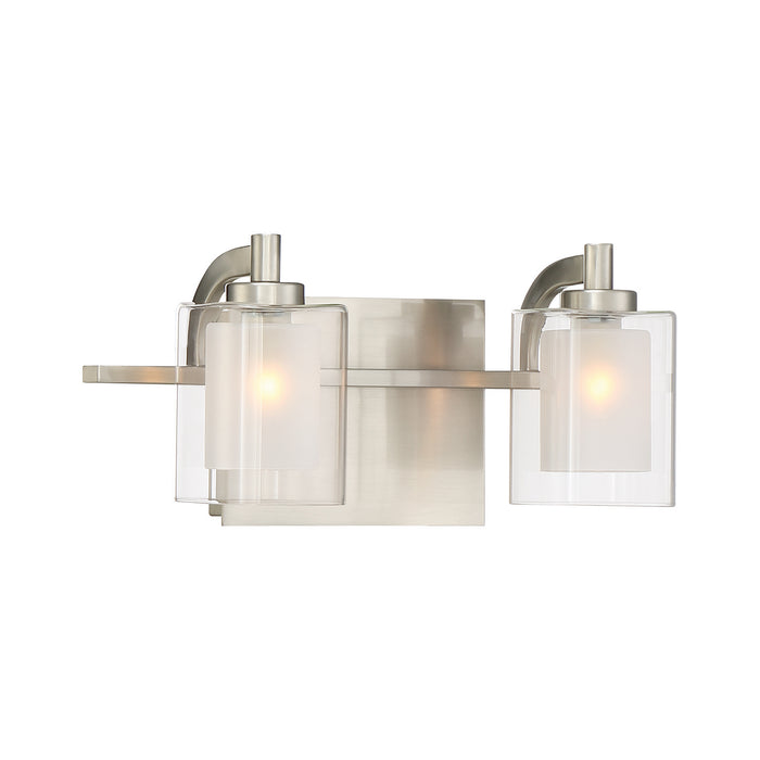 Two Light Bath Fixture from the Kolt collection in Brushed Nickel finish
