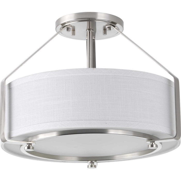Three Light Semi-Flush Mount from the Ratio collection in Brushed Nickel finish