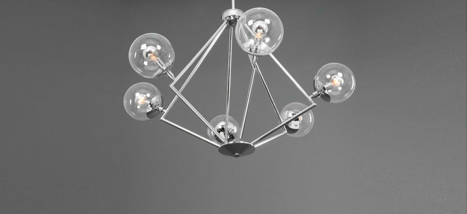 Six Light Chandelier from the Mod collection in Polished Chrome finish